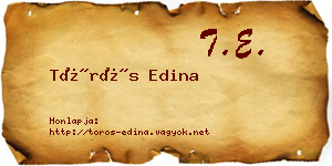 Törös Edina névjegykártya